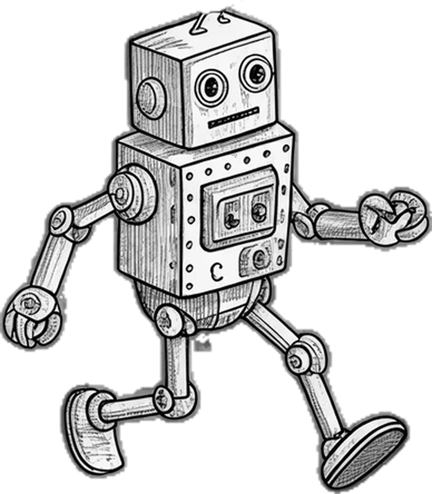 A single LORF Bot — the character spec distilled to one figure